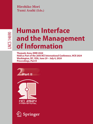 cover image of Human Interface and the Management of Information